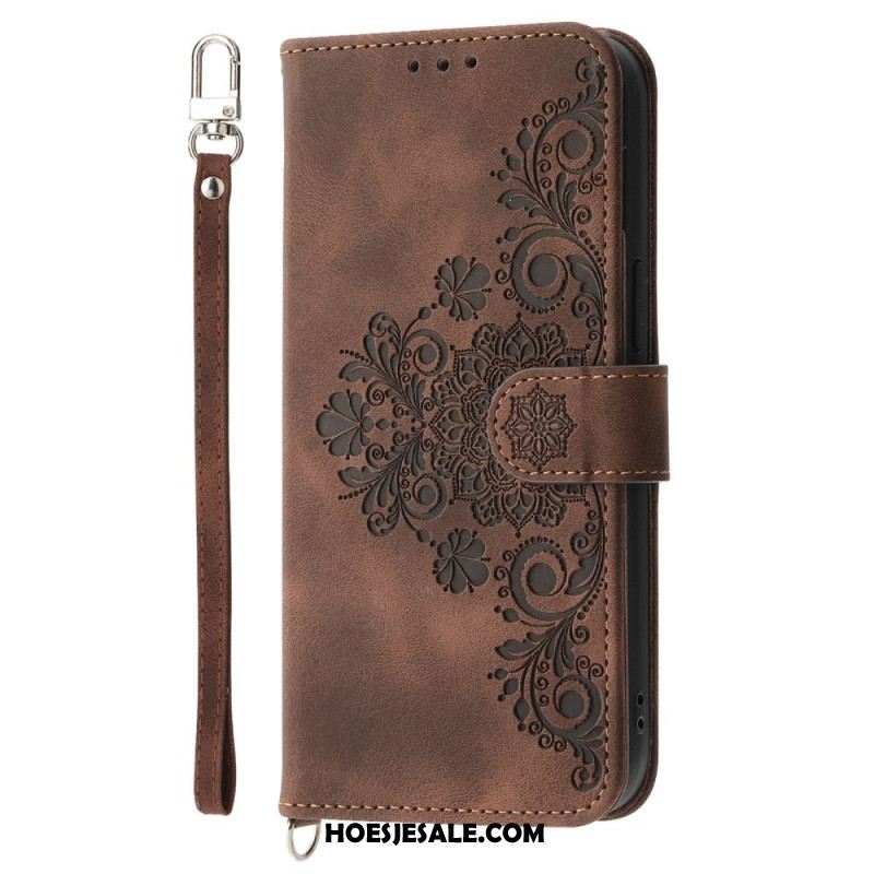 Folio-hoesje Oppo Reno 14 5g Bloemenpatroon En Bandjes