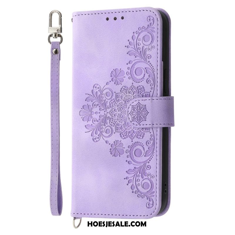 Folio-hoesje Oppo Reno 14 5g Bloemenpatroon En Bandjes