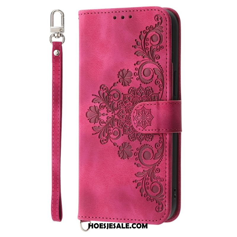 Folio-hoesje Oppo Reno 14 5g Bloemenpatroon En Bandjes