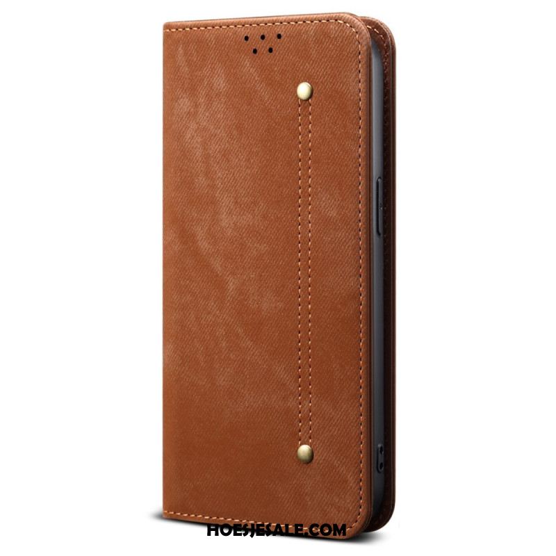 Folio-hoesje Oppo Reno 14 5g Denimstof Bescherming Hoesje