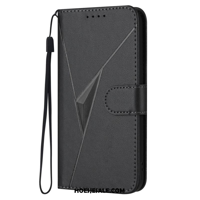 Folio-hoesje Oppo Reno 14f 5g Telefoonhoesje Driehoekspatroon
