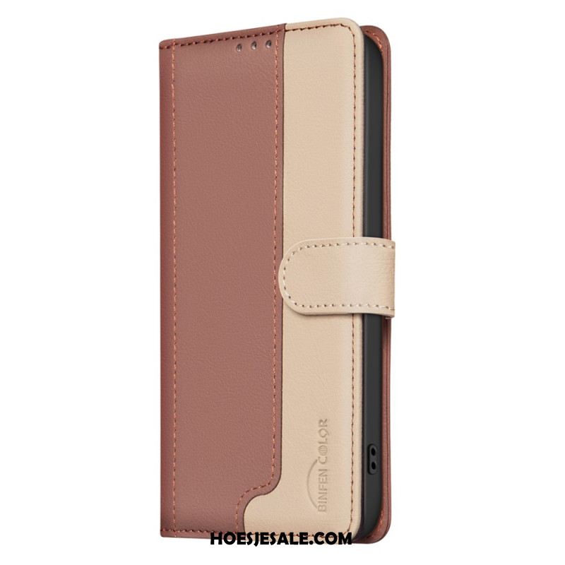Folio-hoesje Oppo Reno 14f 5g Telefoonhoesje Tweekleurige Binfen-kleur