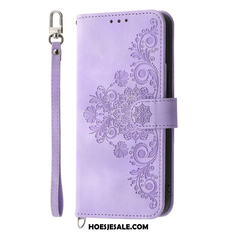 Folio-hoesje Samsung Galaxy A17 4g / 5g Telefoonhoesje Portemonnee Met Kant En Suède-effect