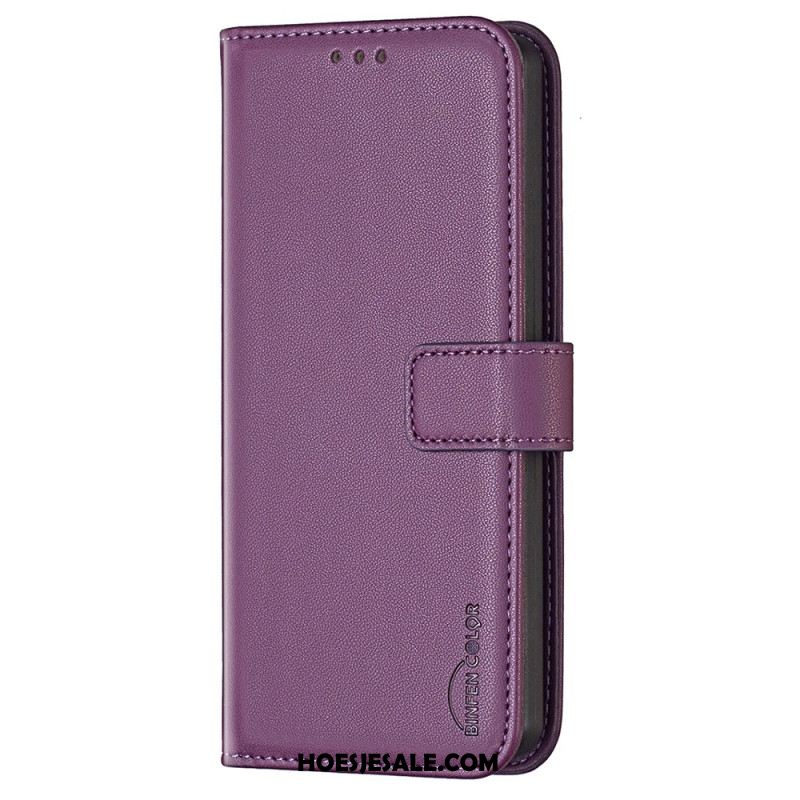 Folio-hoesje Samsung Galaxy S24 Fe Telefoonhoesje Klassieke Binfen Kleur