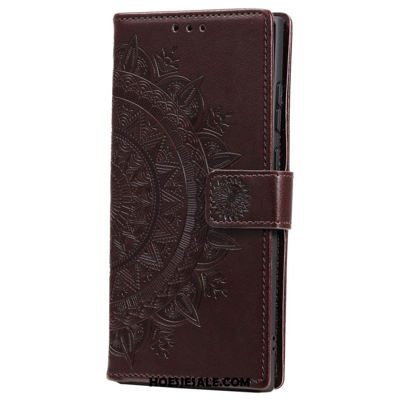 Folio-hoesje Samsung Galaxy S25 5g Portemonnee Met Mandala Zon En Koord