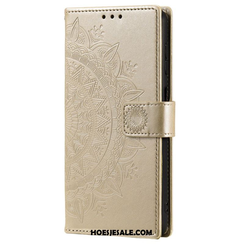 Folio-hoesje Samsung Galaxy S25 5g Portemonnee Met Mandala Zon En Koord