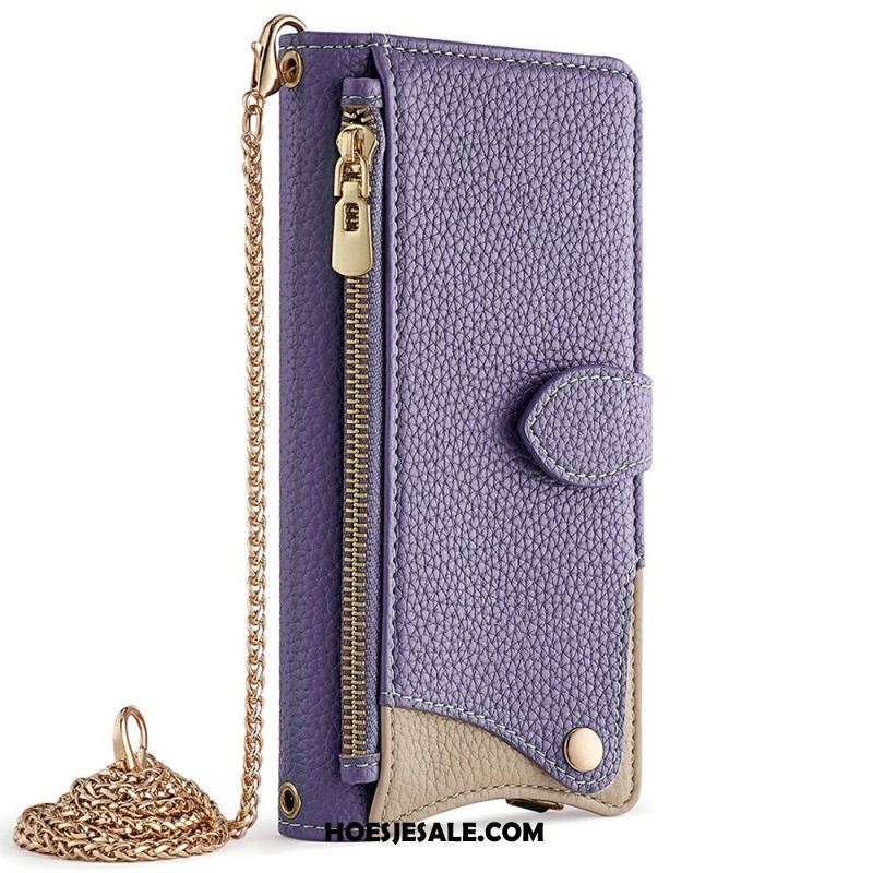 Folio-hoesje Samsung Galaxy S25 5g Spiegel En Ketting
