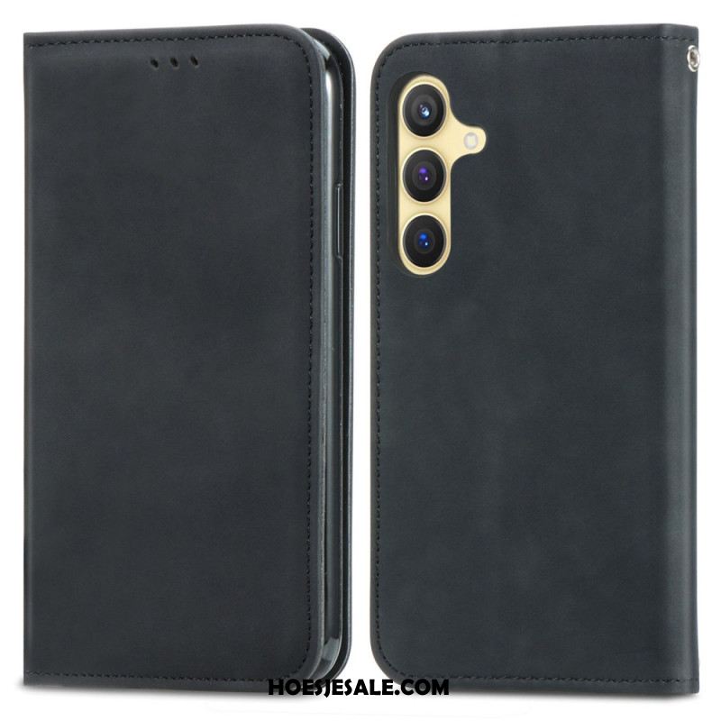 Folio-hoesje Samsung Galaxy S25 5g Suède-effect