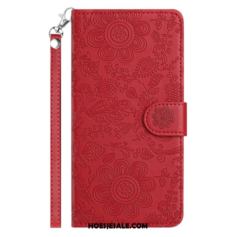 Folio-hoesje Samsung Galaxy S25 5g Telefoonhoesje Bloemenprint