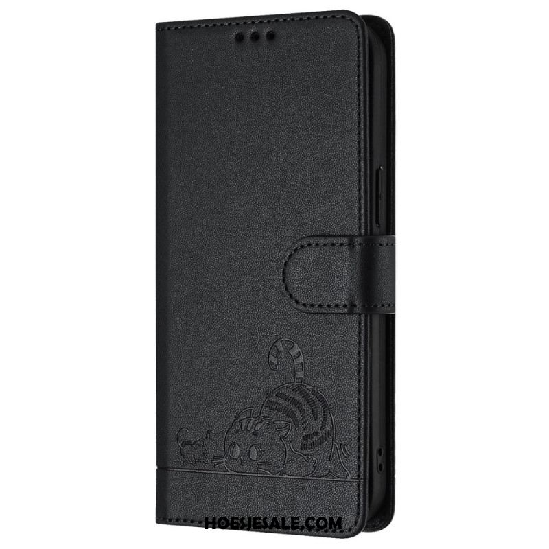 Folio-hoesje Samsung Galaxy S25 5g Telefoonhoesje Rfid-bescherming Kattenscène