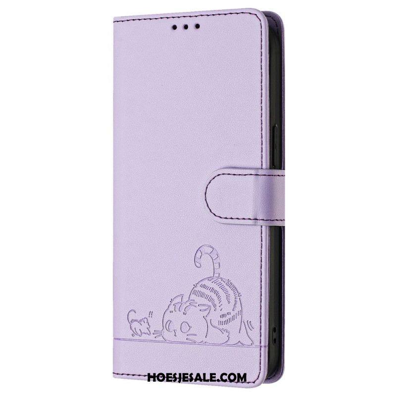 Folio-hoesje Samsung Galaxy S25 5g Telefoonhoesje Rfid-bescherming Kattenscène