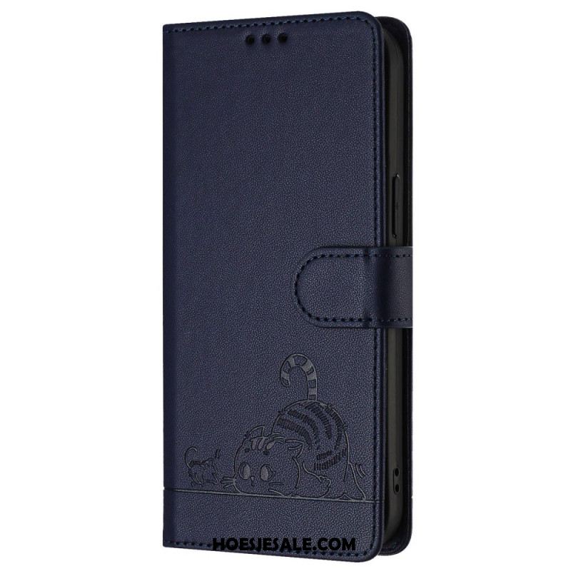 Folio-hoesje Samsung Galaxy S25 5g Telefoonhoesje Rfid-bescherming Kattenscène