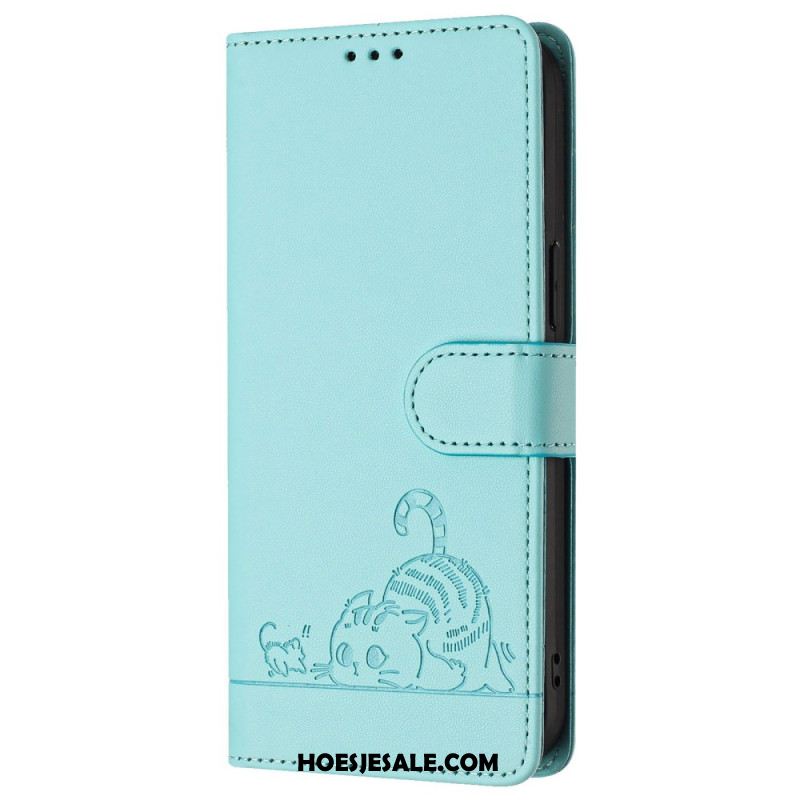 Folio-hoesje Samsung Galaxy S25 5g Telefoonhoesje Rfid-bescherming Kattenscène