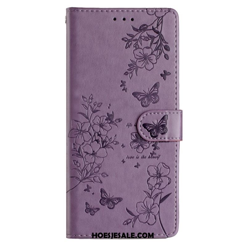 Folio-hoesje Samsung Galaxy S25 Fe Telefoonhoesje Sfeervolle Bloemenprint