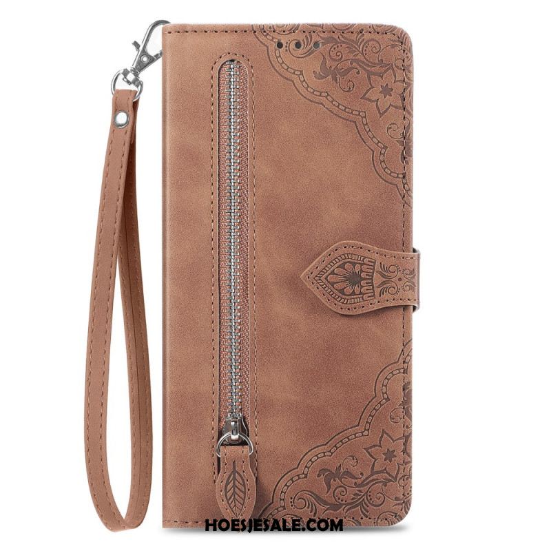 Folio-hoesje Samsung Galaxy S25 Plus 5g Suède-effect Veterband