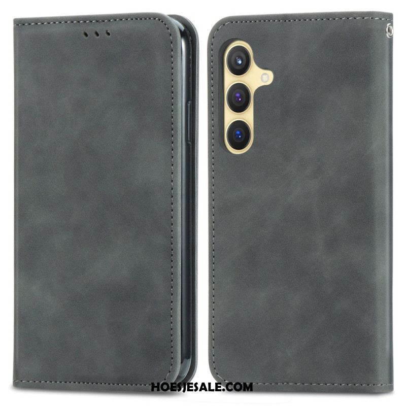 Folio-hoesje Samsung Galaxy S25 Plus 5g Suède-look