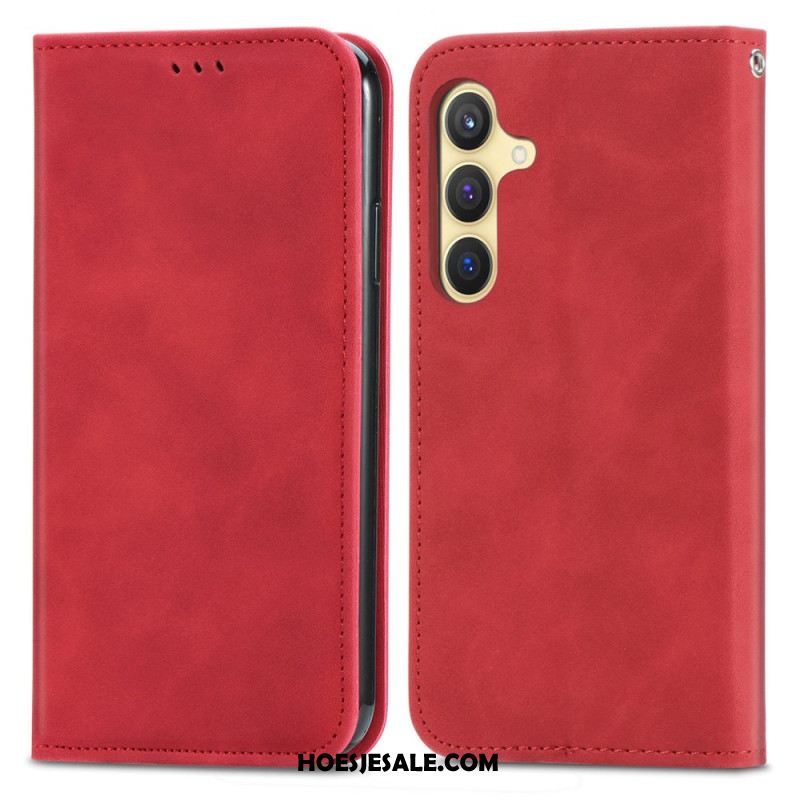 Folio-hoesje Samsung Galaxy S25 Plus 5g Suède-look