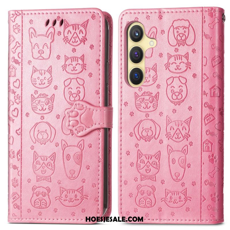 Folio-hoesje Samsung Galaxy S25 Plus 5g Telefoonhoesje Geanimeerde Dieren