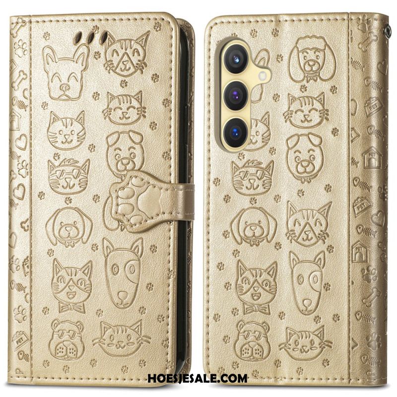 Folio-hoesje Samsung Galaxy S25 Plus 5g Telefoonhoesje Geanimeerde Dieren