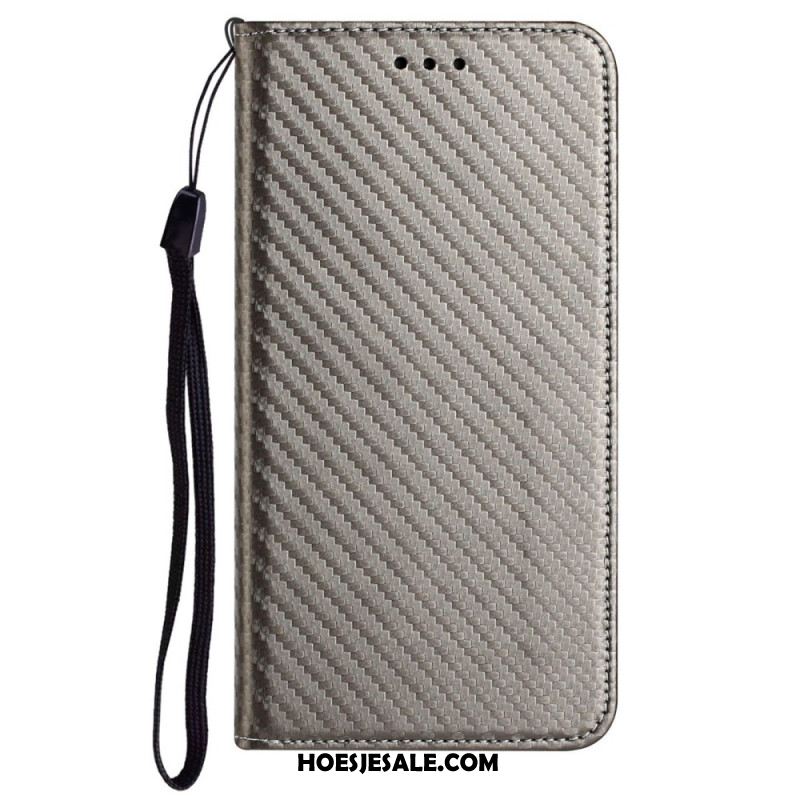 Folio-hoesje Samsung Galaxy S25 Ultra 5g Koolstofvezel Met Bandje