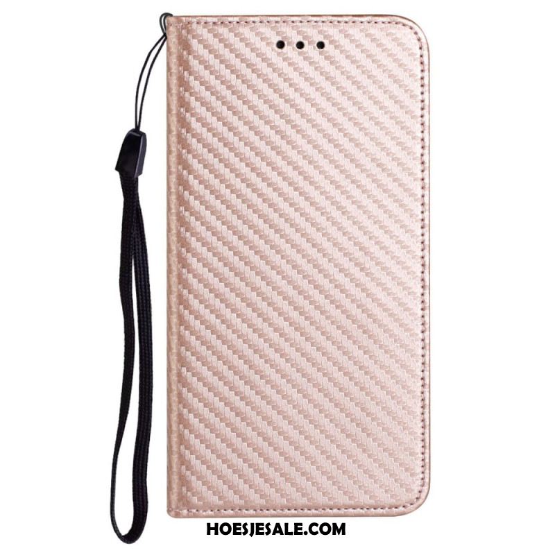 Folio-hoesje Samsung Galaxy S25 Ultra 5g Koolstofvezel Met Bandje