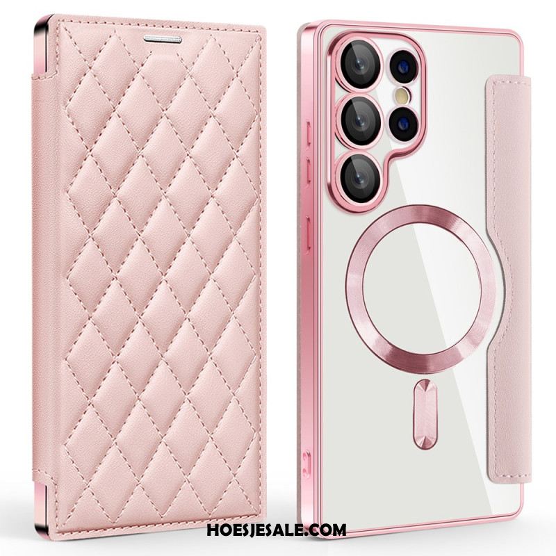 Folio-hoesje Samsung Galaxy S25 Ultra 5g Magsafe-compatibel Gewatteerd