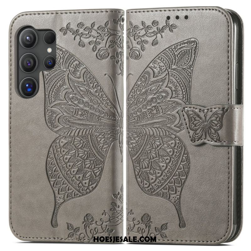 Folio-hoesje Samsung Galaxy S25 Ultra 5g Telefoonhoesje Barokke Vlinder