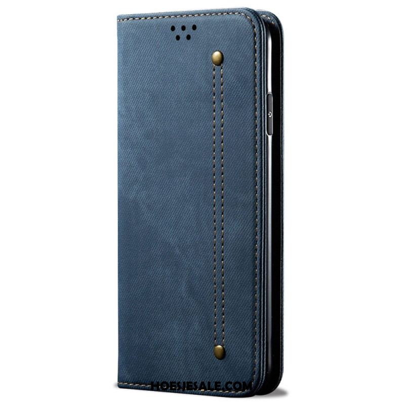 Folio-hoesje Samsung Galaxy S25 Ultra 5g Telefoonhoesje Denimstof