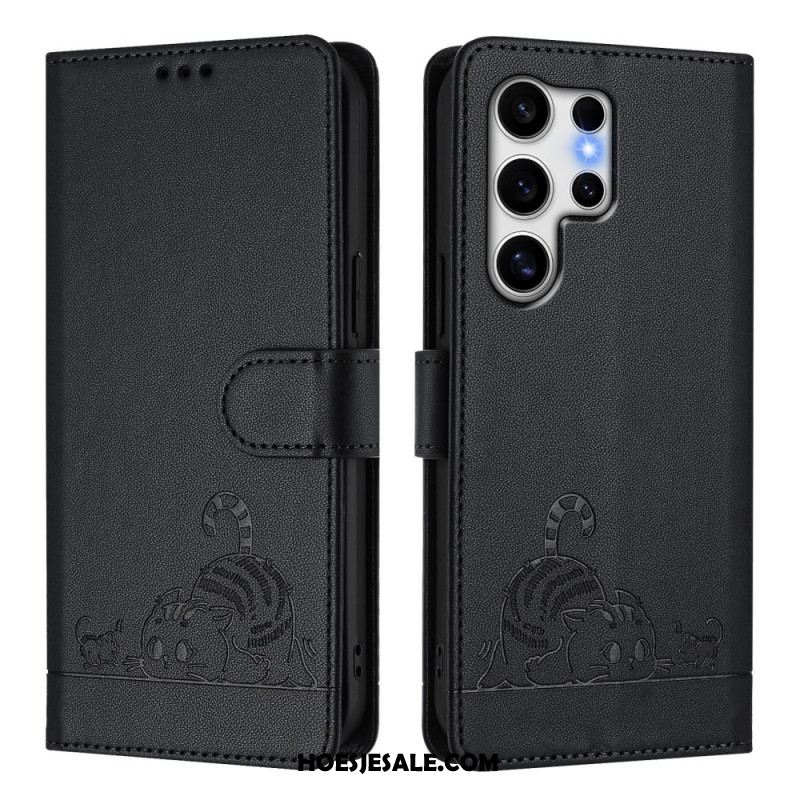 Folio-hoesje Samsung Galaxy S25 Ultra 5g Telefoonhoesje Kattenmotief