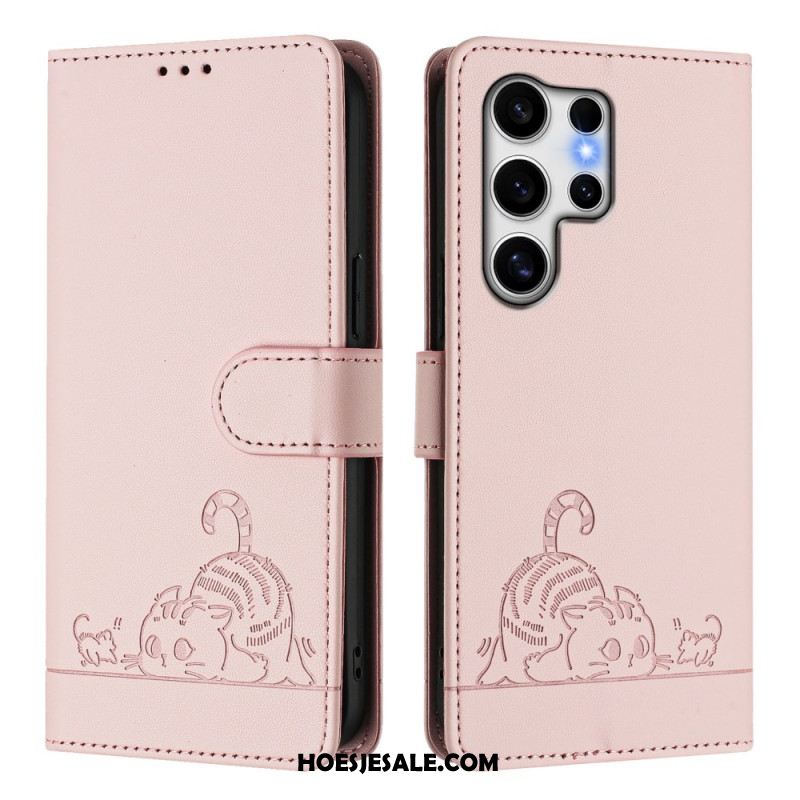 Folio-hoesje Samsung Galaxy S25 Ultra 5g Telefoonhoesje Kattenmotief