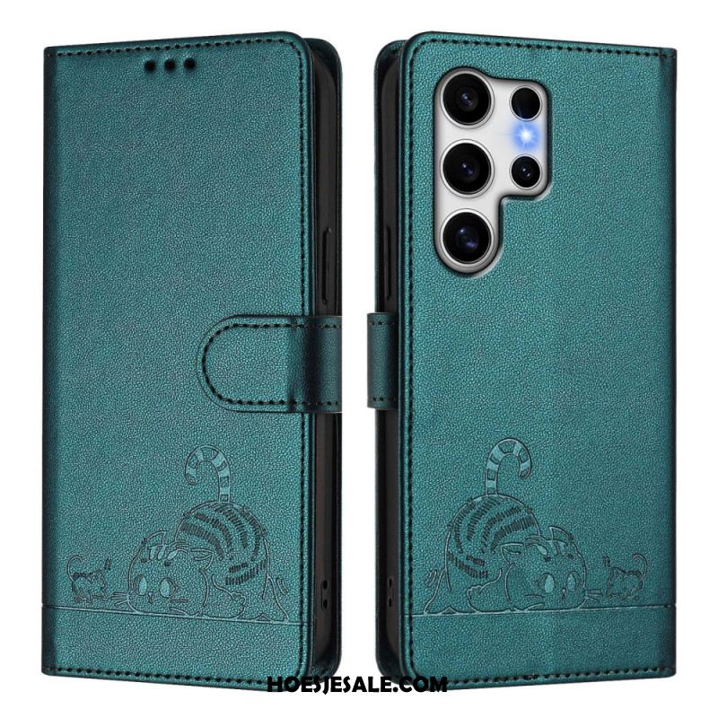 Folio-hoesje Samsung Galaxy S25 Ultra 5g Telefoonhoesje Kattenmotief