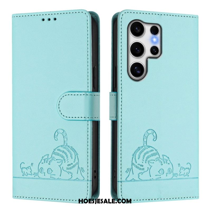 Folio-hoesje Samsung Galaxy S25 Ultra 5g Telefoonhoesje Kattenmotief