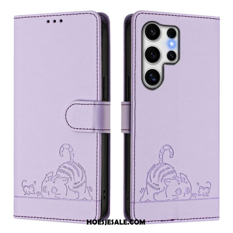 Folio-hoesje Samsung Galaxy S25 Ultra 5g Telefoonhoesje Kattenmotief