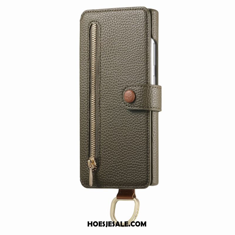 Folio-hoesje Samsung Galaxy S25 Ultra 5g Telefoonhoesje Rfid-beschermde Portemonnee Met Etui En Ringhouder