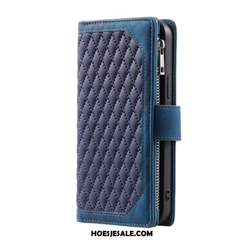 Folio-hoesje Samsung Galaxy S26 Plus Telefoonhoesje Gewatteerde Portemonnee Met Bandje