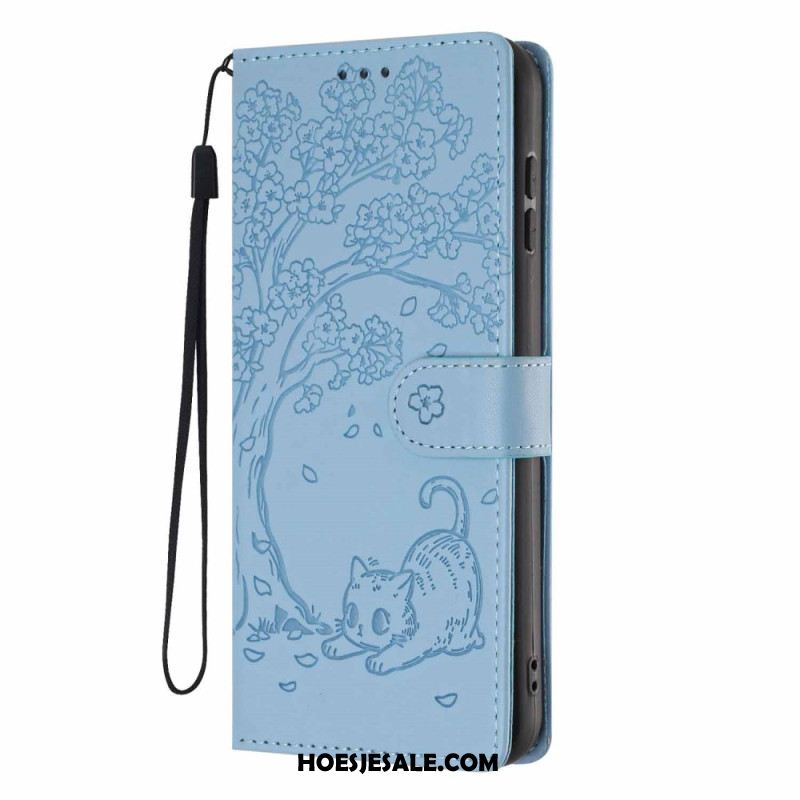 Folio-hoesje Samsung Galaxy S26 Plus Telefoonhoesje Patroon Met Boom En Kat