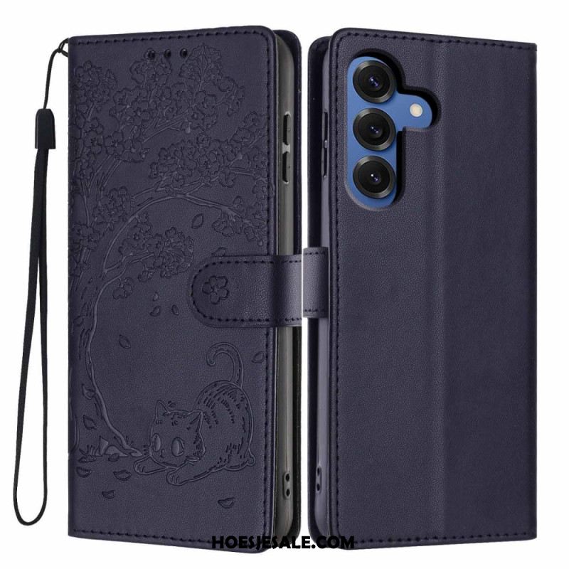 Folio-hoesje Samsung Galaxy S26 Plus Telefoonhoesje Patroon Met Boom En Kat