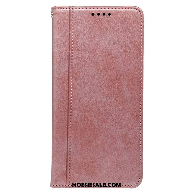 Folio-hoesje Samsung Galaxy S26 Telefoonhoesje Afwerking Met Leerlook