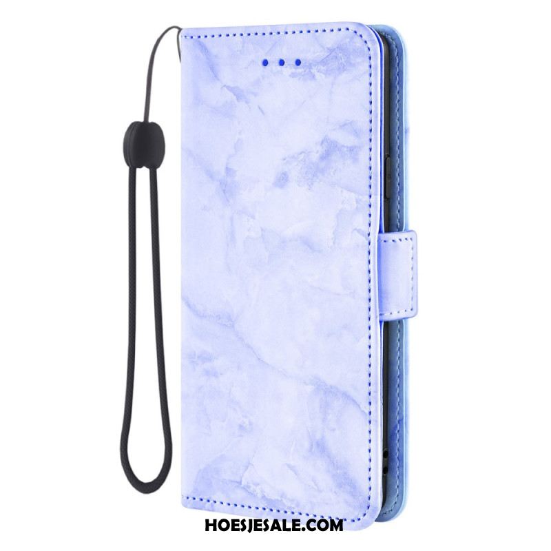 Folio-hoesje Samsung Galaxy S26 Telefoonhoesje Marmerpatroon En Dubbele Sluiting