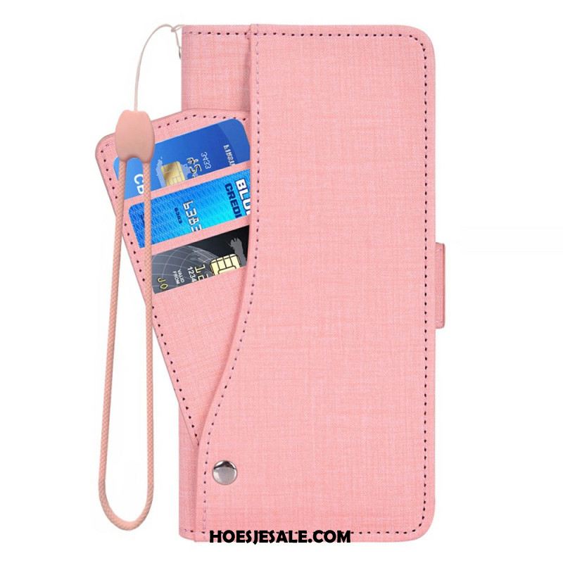 Folio-hoesje Samsung Galaxy S26 Telefoonhoesje Met Denimtextuur En Draaibare Kaarthouder