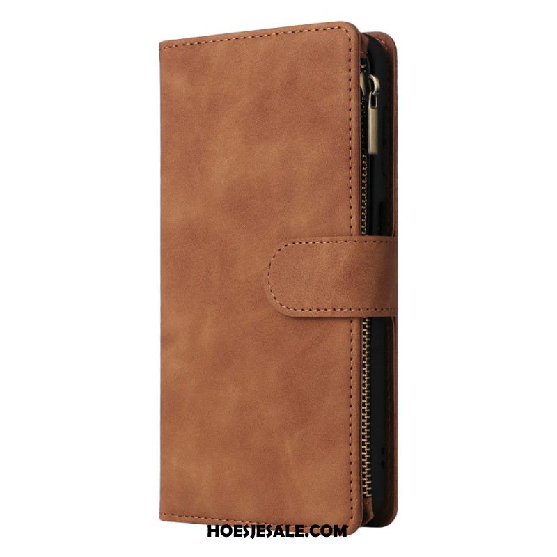 Folio-hoesje Samsung Galaxy S26 Telefoonhoesje Portemonnee Met Ritssluiting In Suède-effect