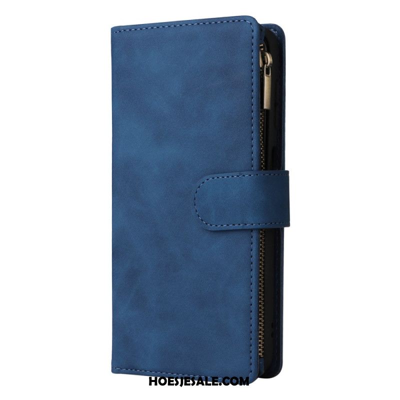 Folio-hoesje Samsung Galaxy S26 Telefoonhoesje Portemonnee Met Ritssluiting In Suède-effect