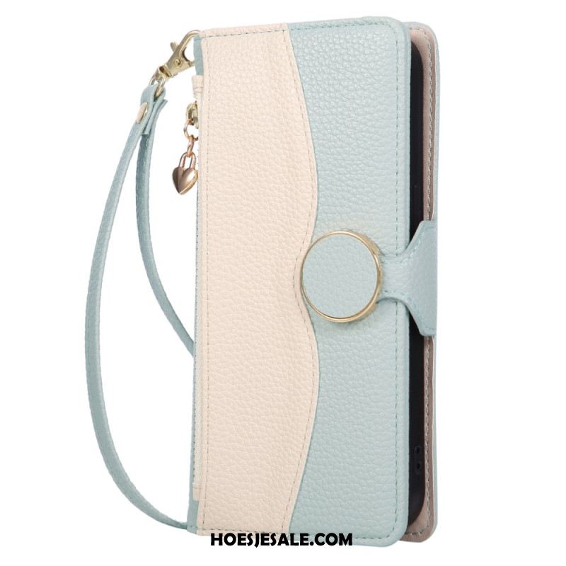 Folio-hoesje Samsung Galaxy S26 Telefoonhoesje Tweekleurige Portemonnee Met Ritssluiting