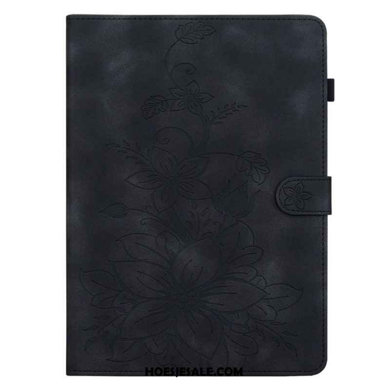 Folio-hoesje Samsung Galaxy Tab S11 Bloemen Met Suède-effect