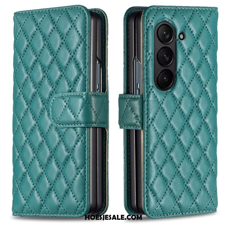 Folio-hoesje Samsung Galaxy Z Fold 5 Telefoonhoesje Klassiek Gewatteerd