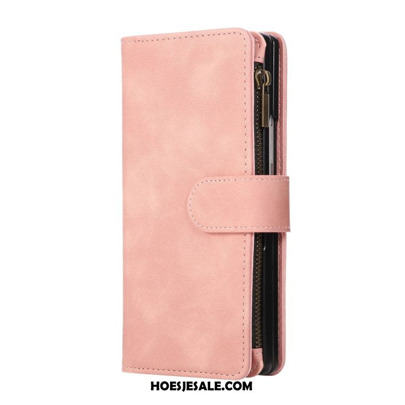 Folio-hoesje Samsung Galaxy Z Fold 7 Portemonnee Met Suède-look En Schouderband