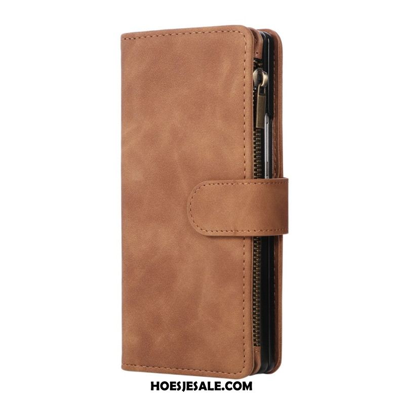 Folio-hoesje Samsung Galaxy Z Fold 7 Portemonnee Met Suède-look En Schouderband