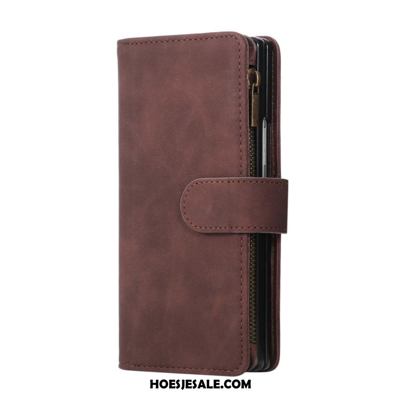 Folio-hoesje Samsung Galaxy Z Fold 7 Portemonnee Met Suède-look En Schouderband