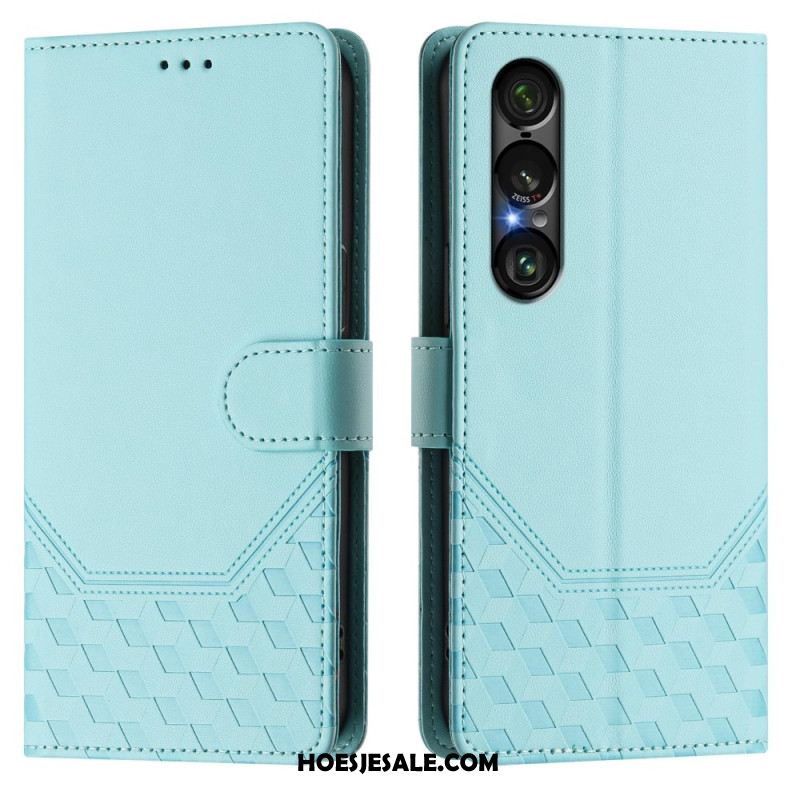 Folio-hoesje Sony Xperia 1 Vii Rfid-bescherming Honingraatpatroon