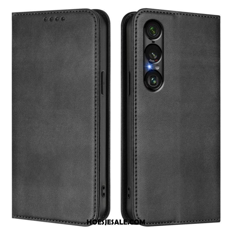 Folio-hoesje Sony Xperia 1 Vii Rfid-bescherming Retro Design